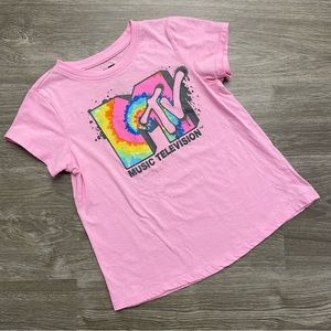 MTV Pink Graphic Tee-Shirt Top Girls Size XL(14/16)
